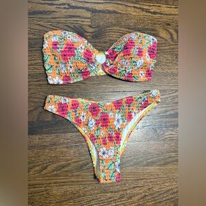 Floral Smocked Bikini Set